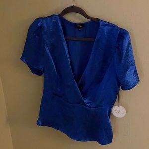 Blue satin top